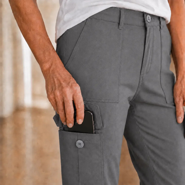 Tumva – Byxor Capri Cargo z Cuffed Hem i Kieszeniami