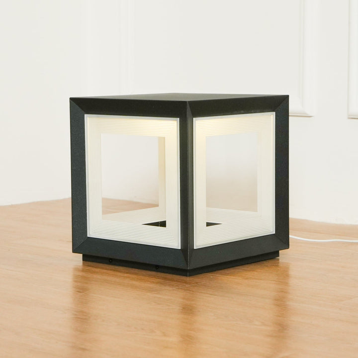 Ljus Kub Utomhus Postlampa