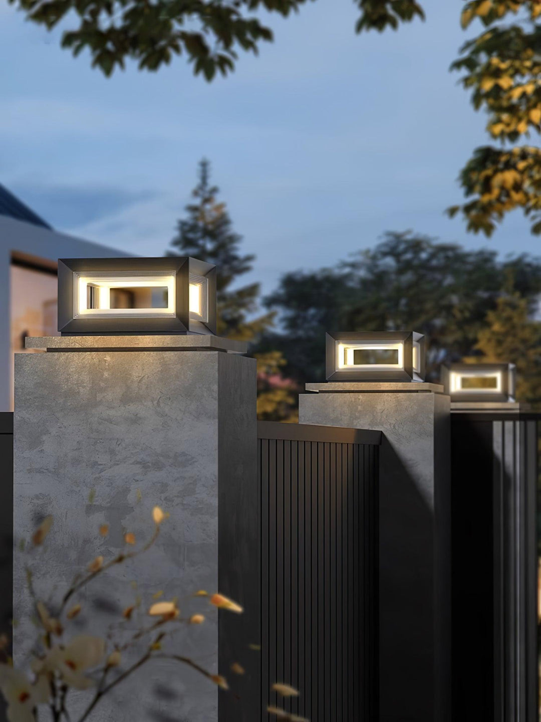 Ljus Kub Utomhus Postlampa