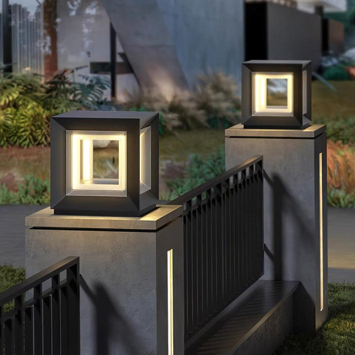 Ljus Kub Utomhus Postlampa