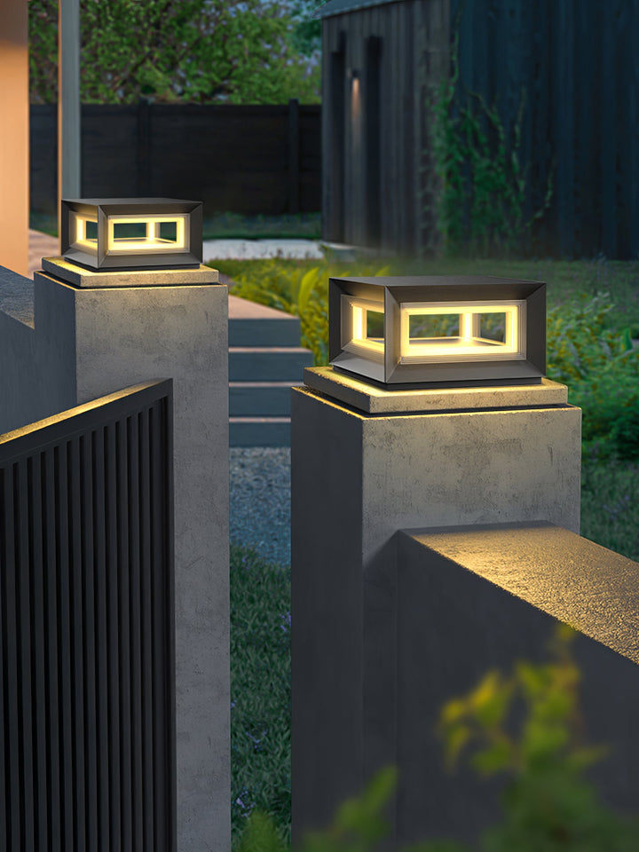 Ljus Kub Utomhus Postlampa