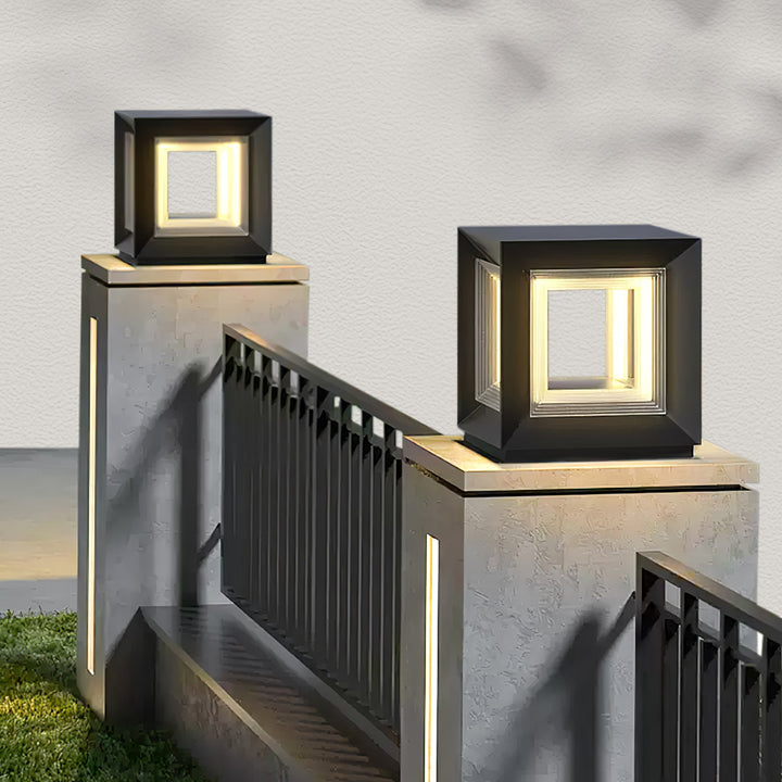 Ljus Kub Utomhus Postlampa