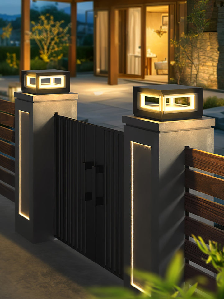 Ljus Kub Utomhus Postlampa