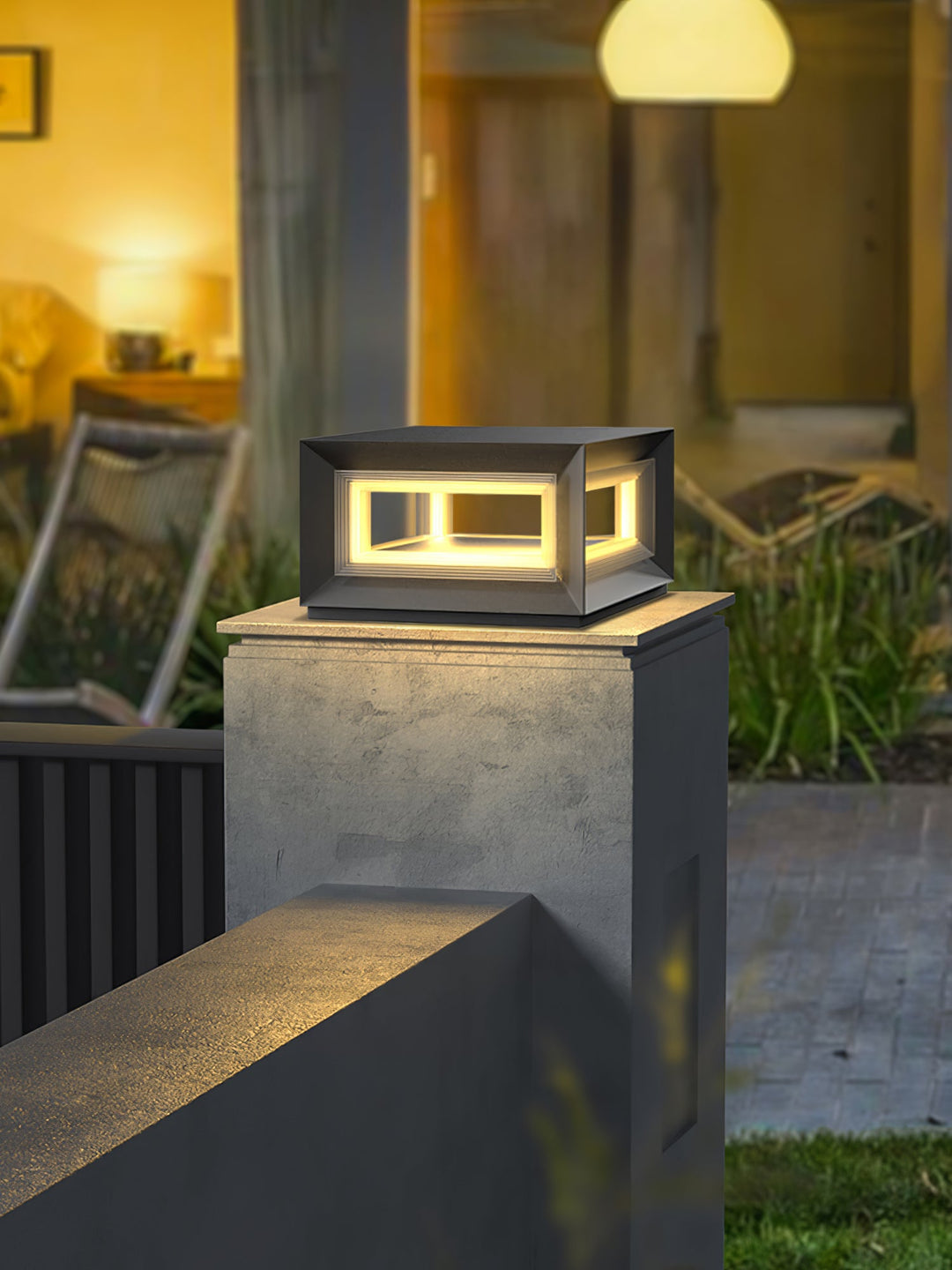 Ljus Kub Utomhus Postlampa