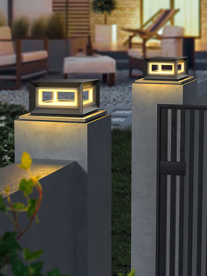 Ljus Kub Utomhus Postlampa