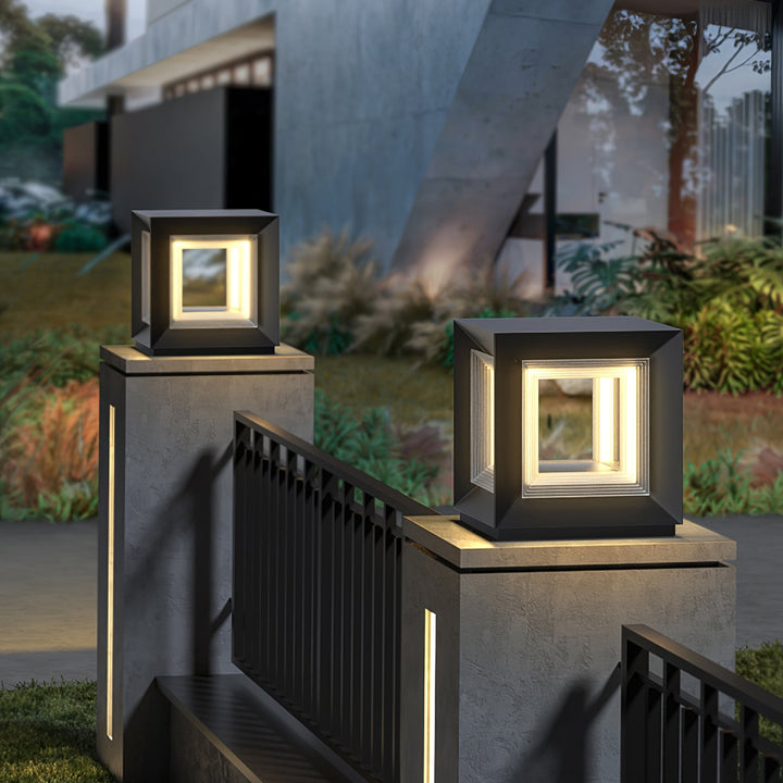 Ljus Kub Utomhus Postlampa