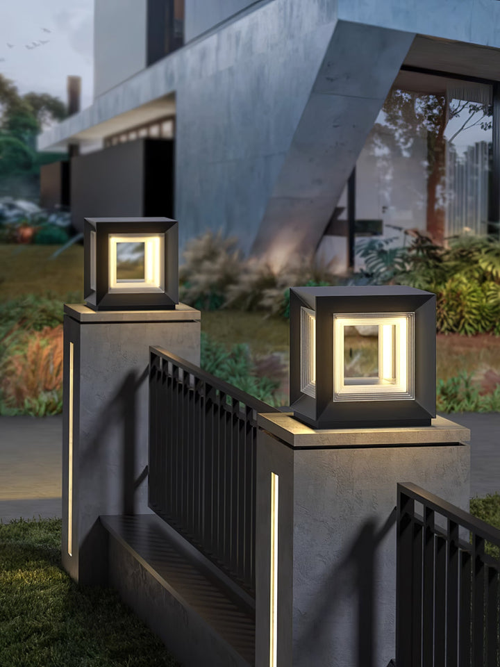 Ljus Kub Utomhus Postlampa