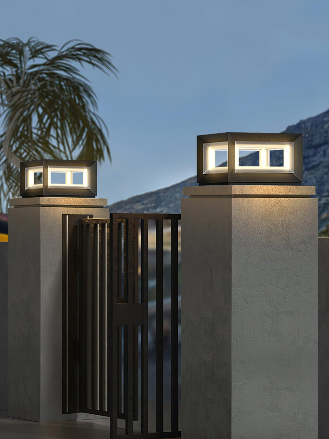 Ljus Kub Utomhus Postlampa