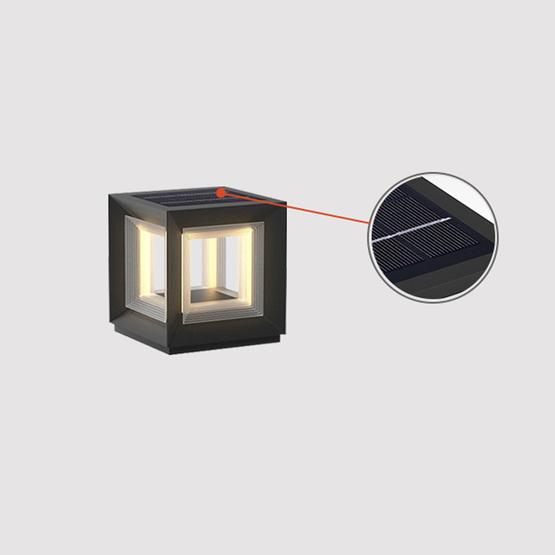 Ljus Kub Utomhus Postlampa