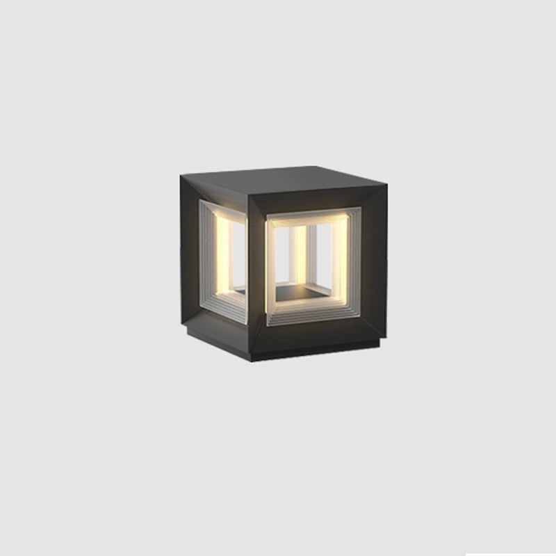 Ljus Kub Utomhus Postlampa