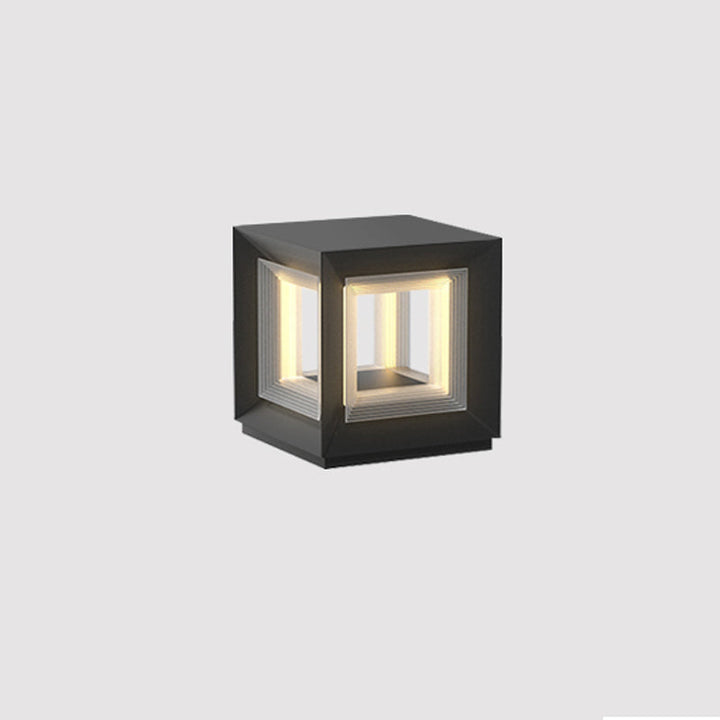 Ljus Kub Utomhus Postlampa