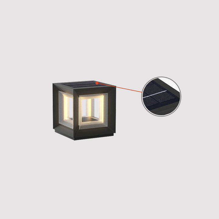 Ljus Kub Utomhus Postlampa