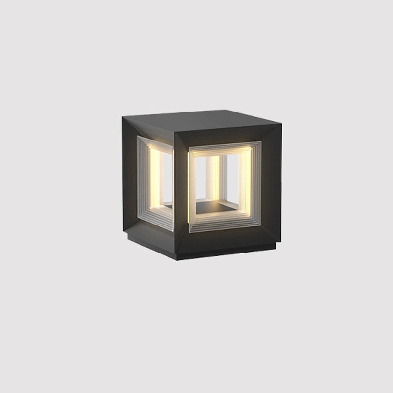 Ljus Kub Utomhus Postlampa