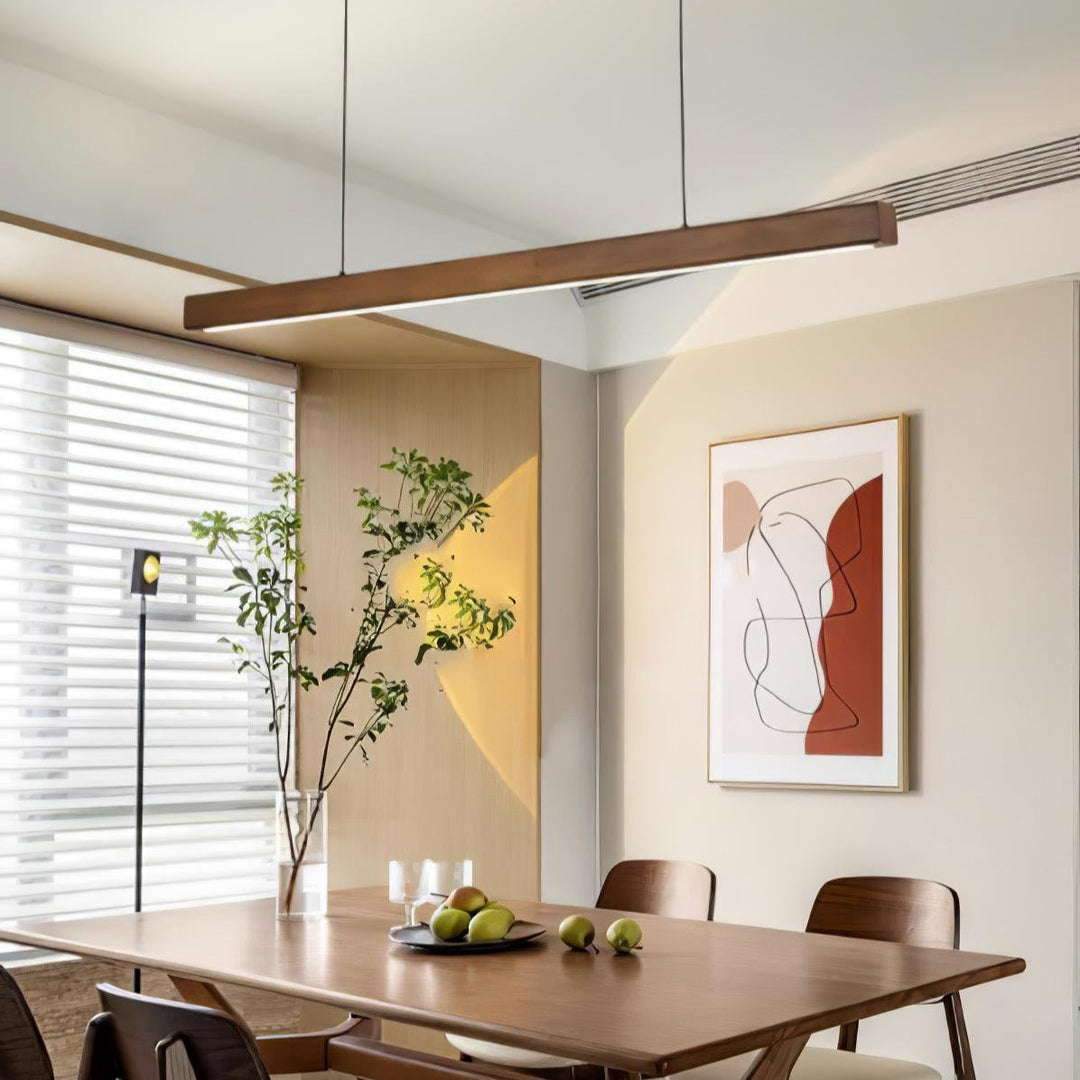 Linjär Träpendellampa