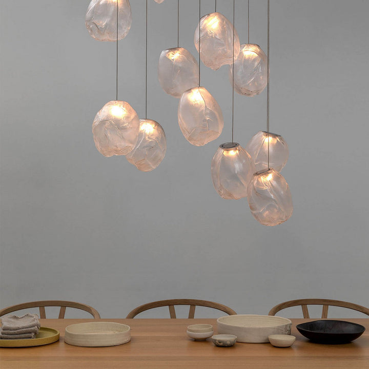 Flytande Glas Sten Hängande Lampa