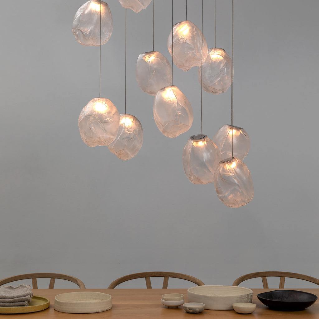 Flytande Glas Sten Hängande Lampa
