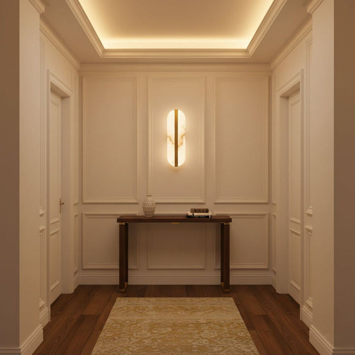 Lång Ellips Alabaster Vägglampa