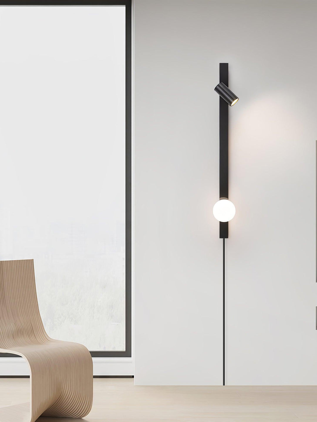 Lång Arm Vägglampa med Stickkontakt