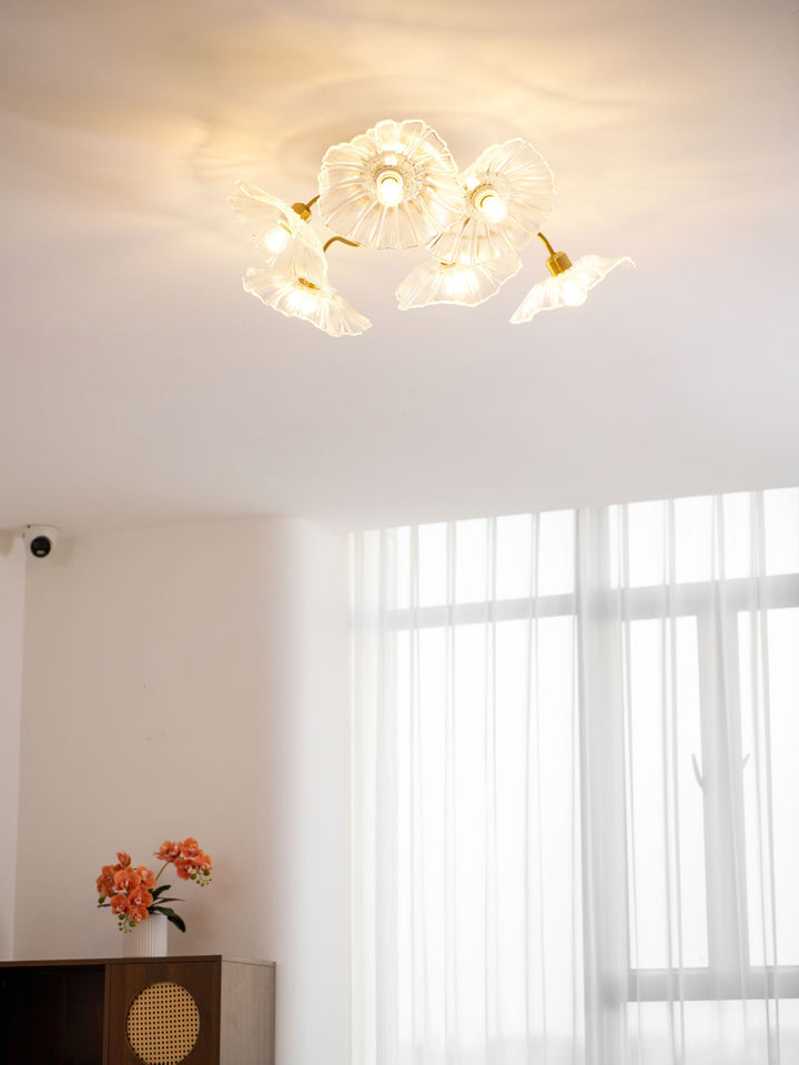 Lotus Leaf Glass Ceiling Lamp
