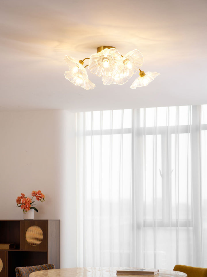 Lotus Leaf Glass Ceiling Lamp