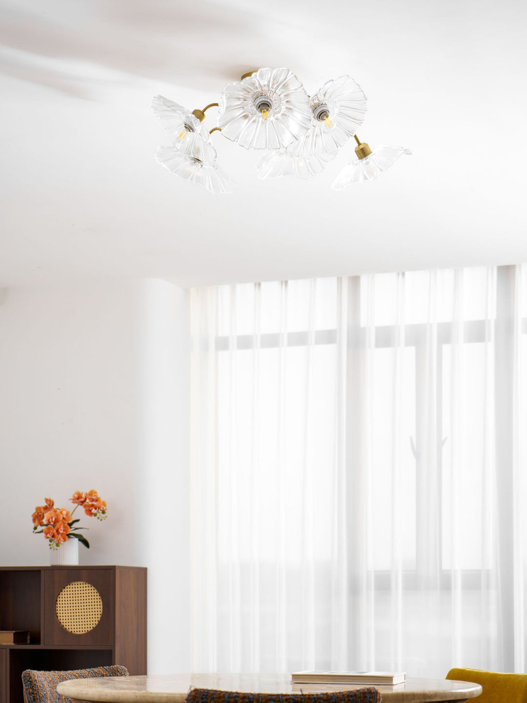 Lotus Leaf Glass Ceiling Lamp