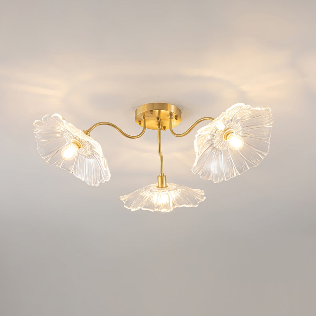 Lotus Leaf Glass Ceiling Lamp