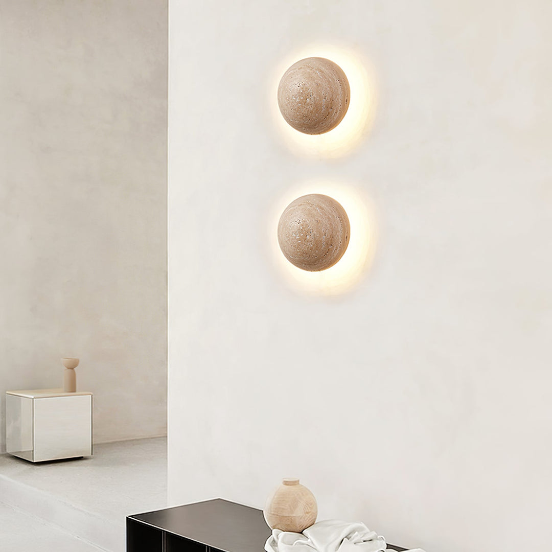 Luna Travertin Vägglampa