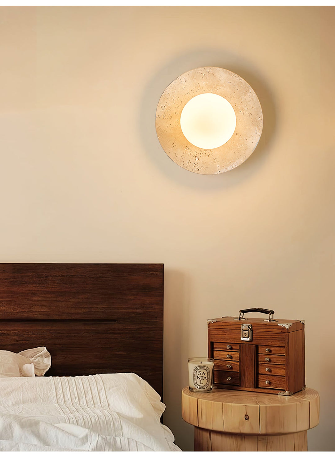 Lunaro Travertine Vägglampa