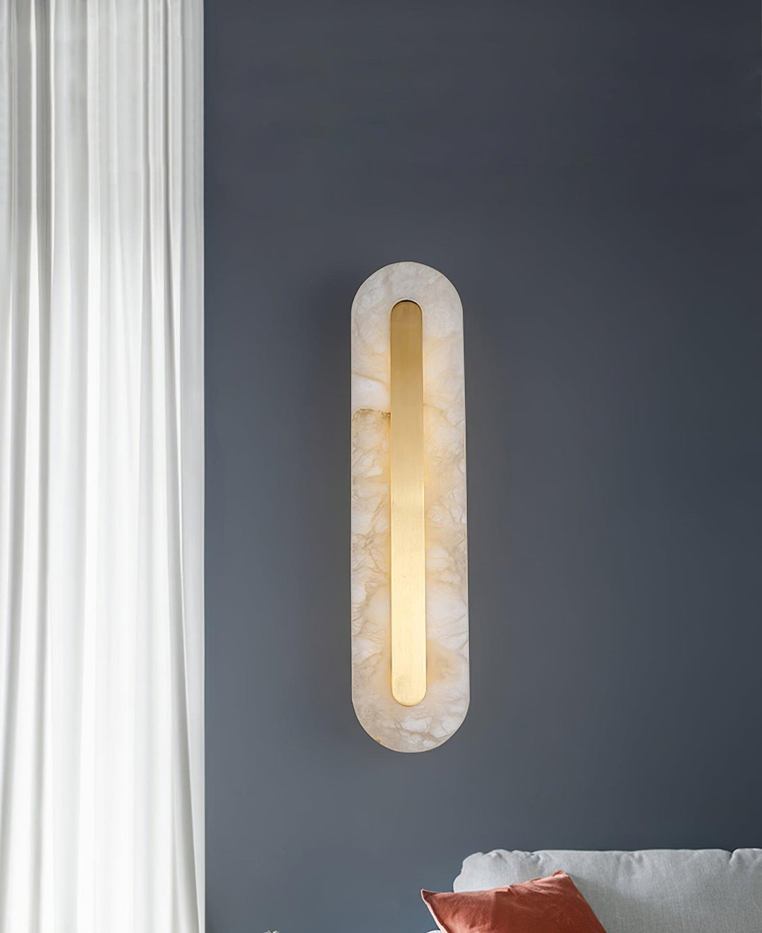 Alabaster Rund Vägglampa