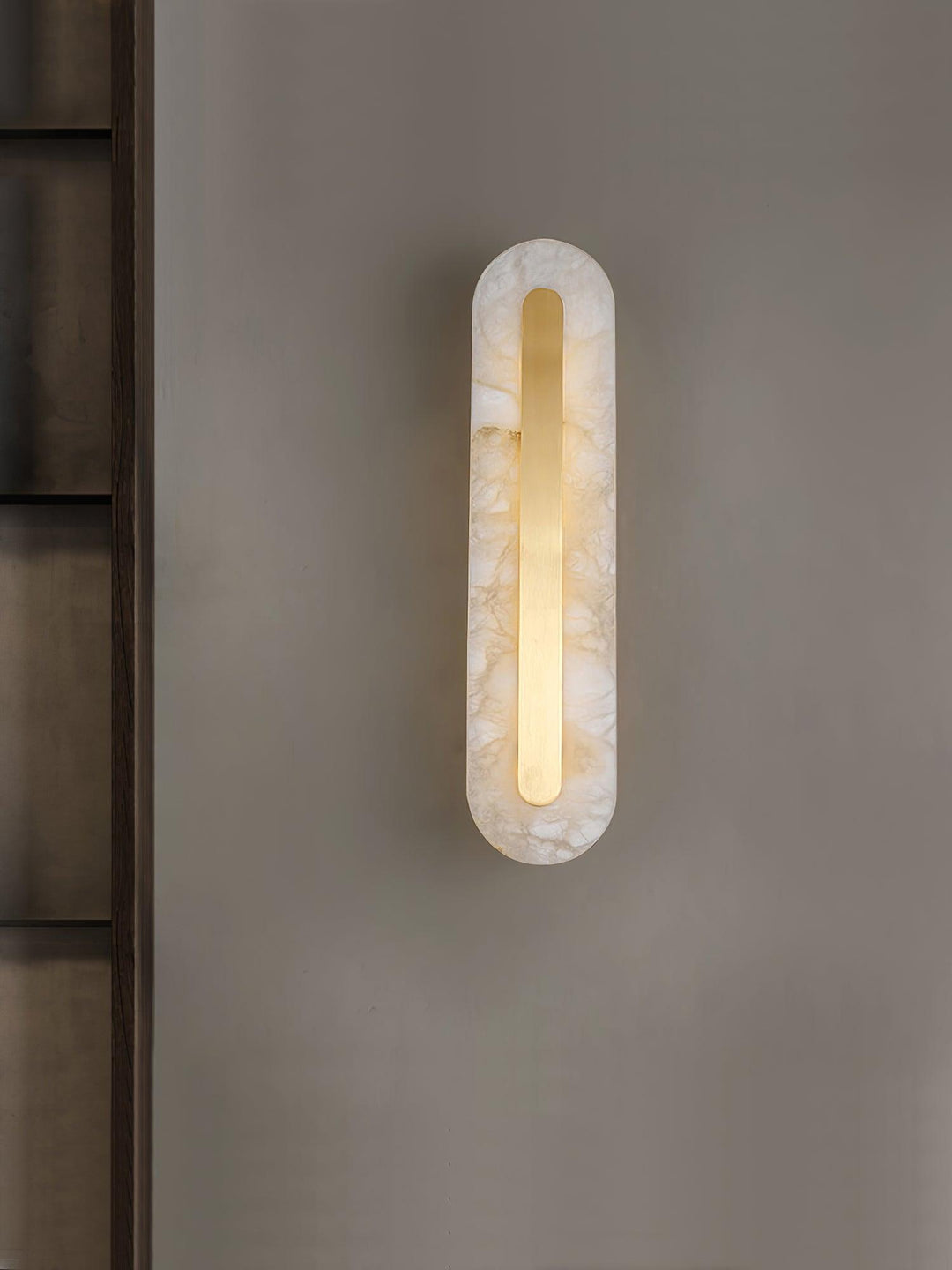 Alabaster Rund Vägglampa