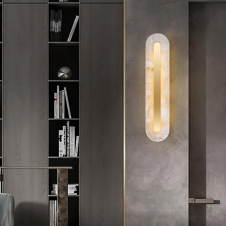 Alabaster Rund Vägglampa