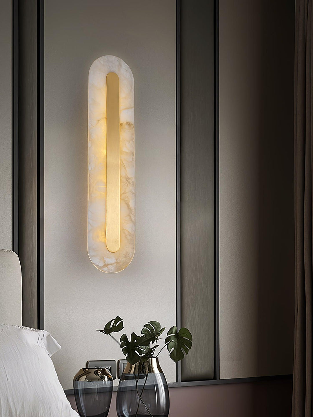 Alabaster Rund Vägglampa