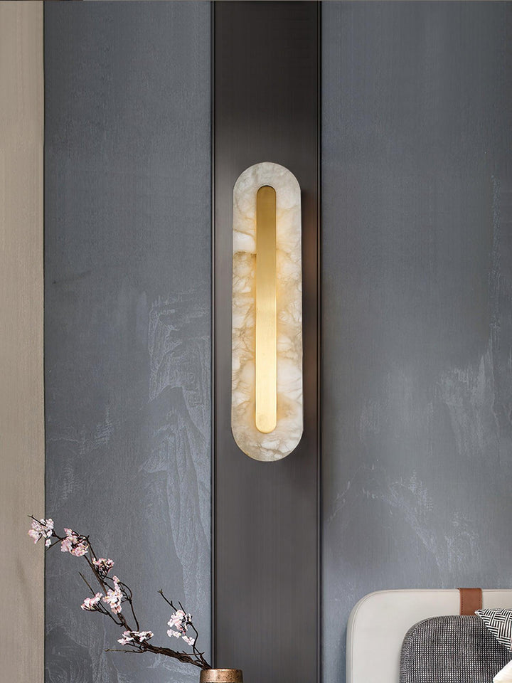 Alabaster Rund Vägglampa