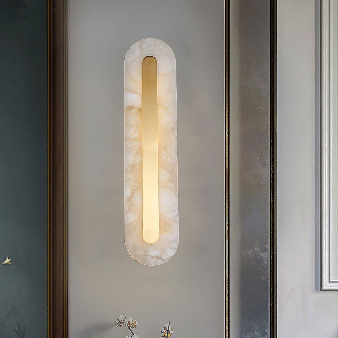 Alabaster Rund Vägglampa