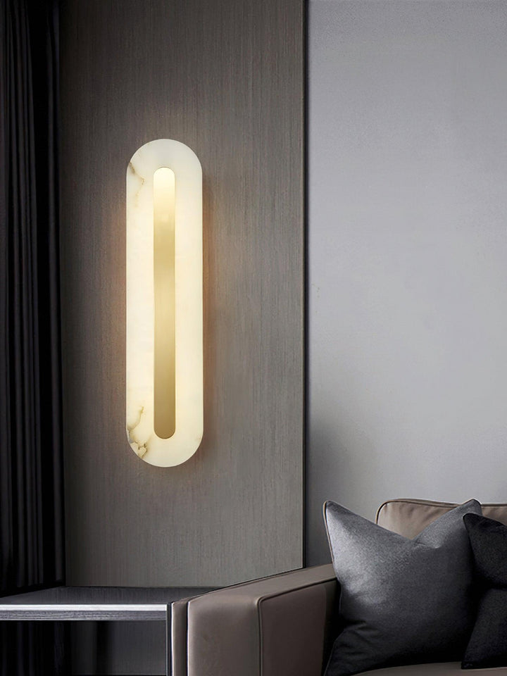 Alabaster Rund Vägglampa