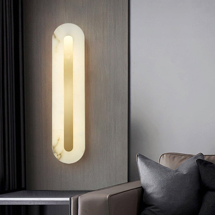 Alabaster Rund Vägglampa
