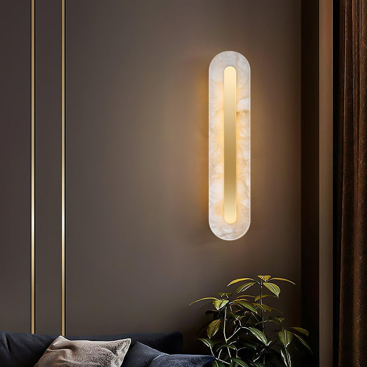 Alabaster Rund Vägglampa