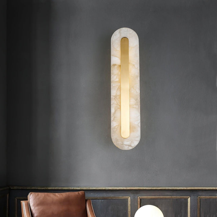 Alabaster Rund Vägglampa