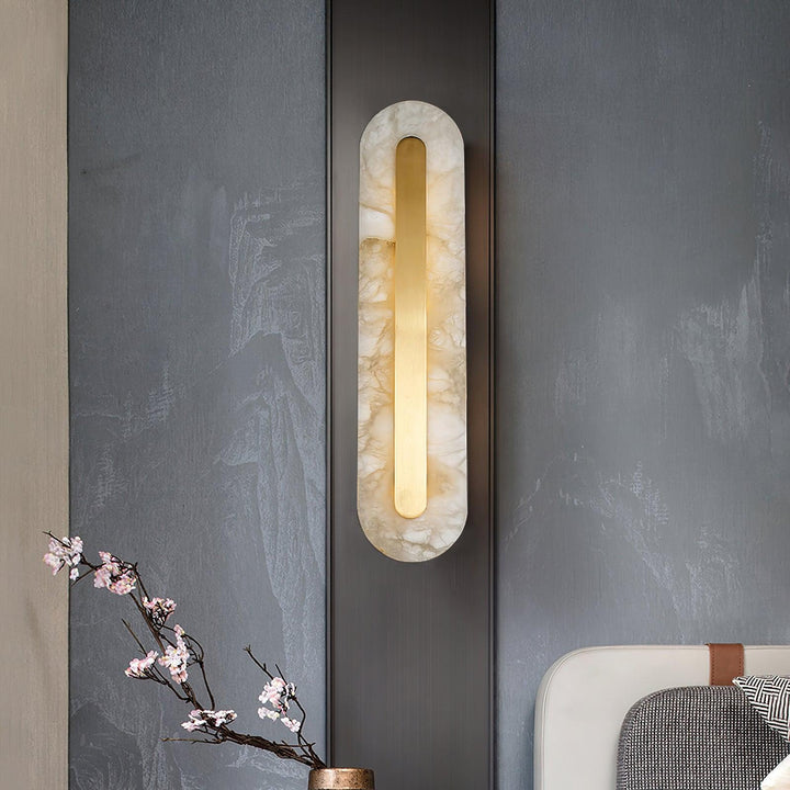 Alabaster Rund Vägglampa