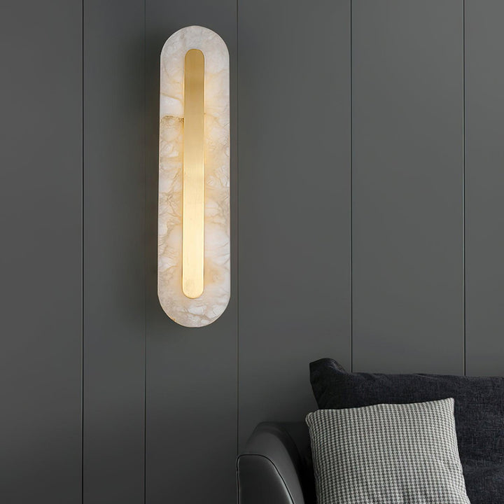 Alabaster Rund Vägglampa