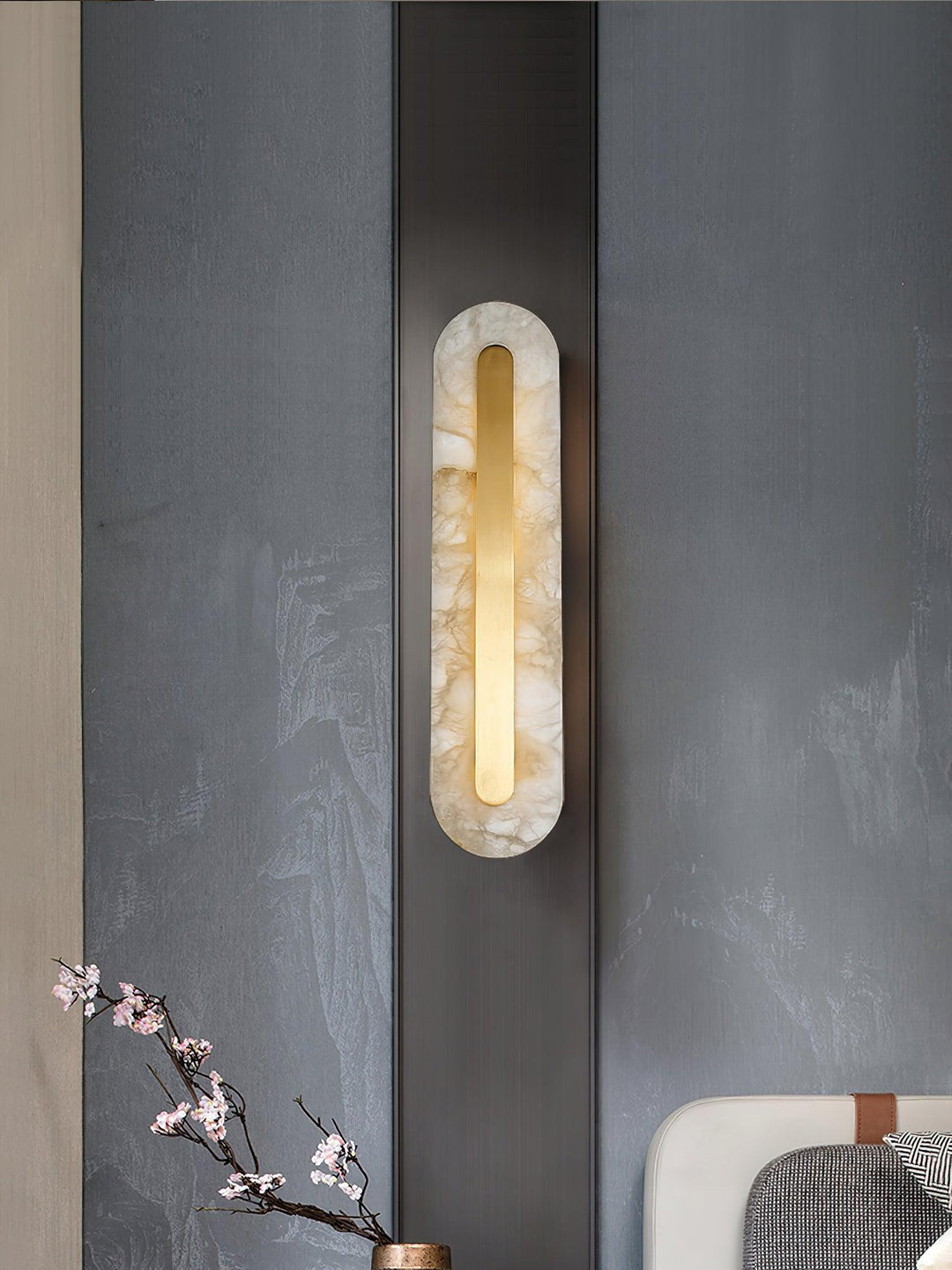 Alabaster Rund Vägglampa