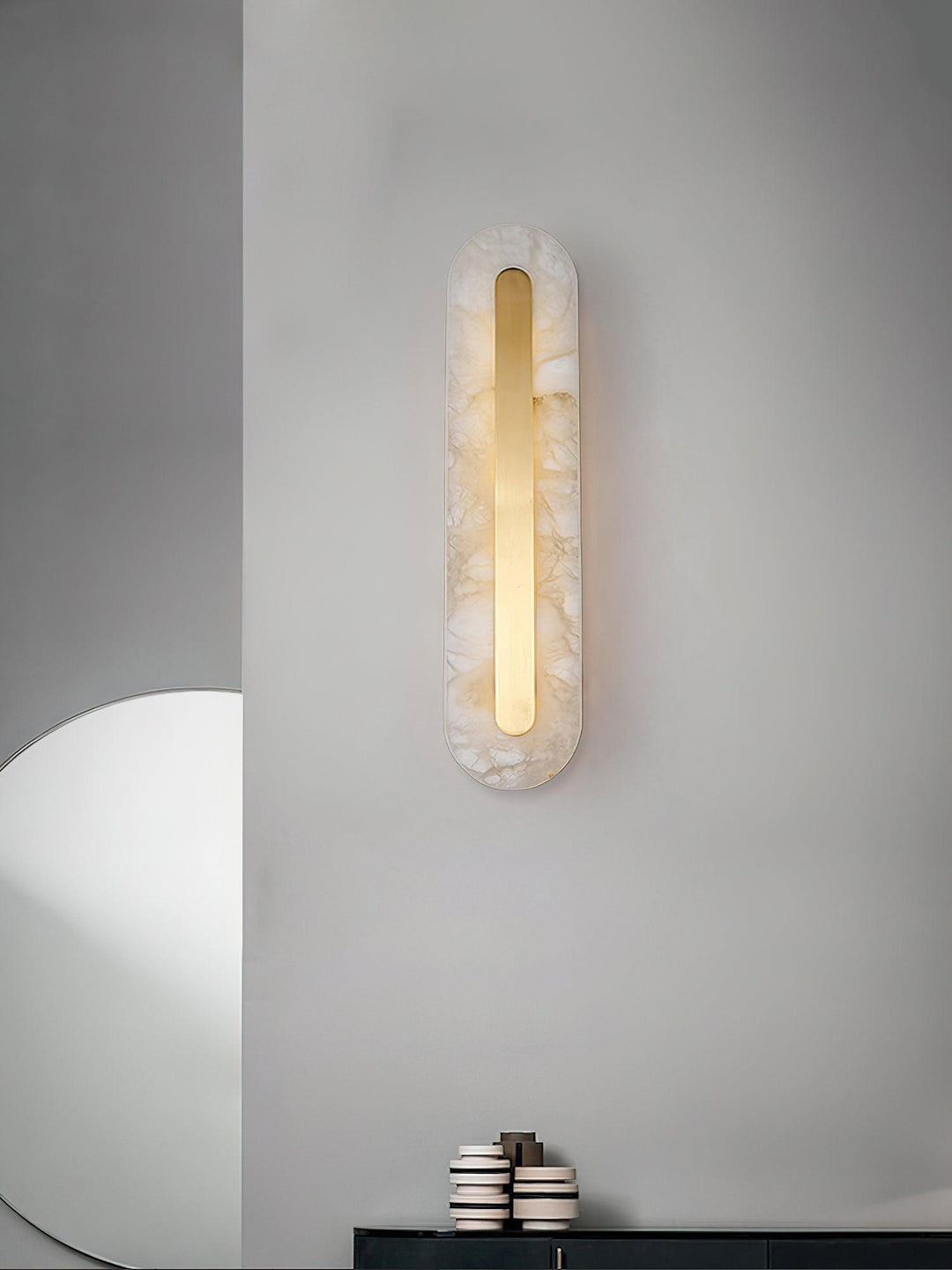 Alabaster Rund Vägglampa