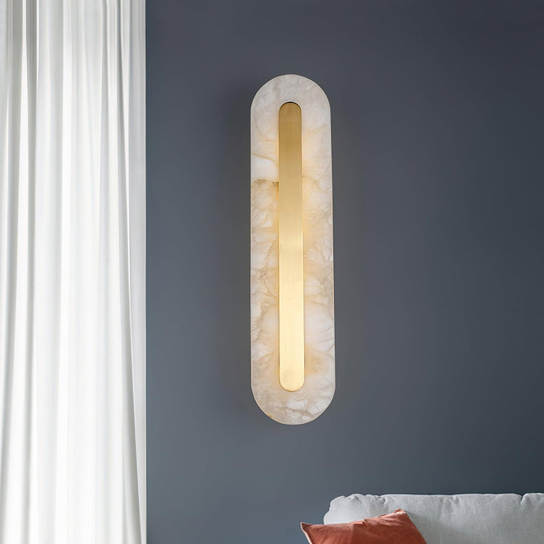 Alabaster Rund Vägglampa