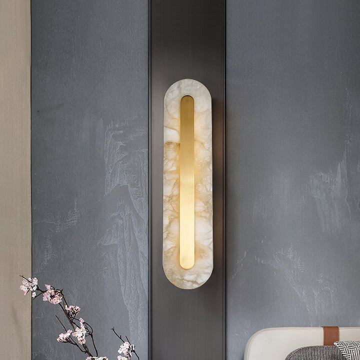 Alabaster Rund Vägglampa