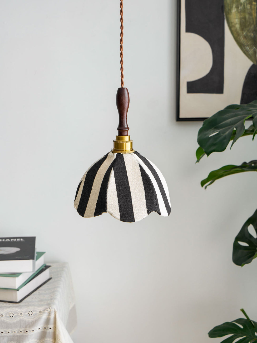 Randig Klocka Hängande Lampa