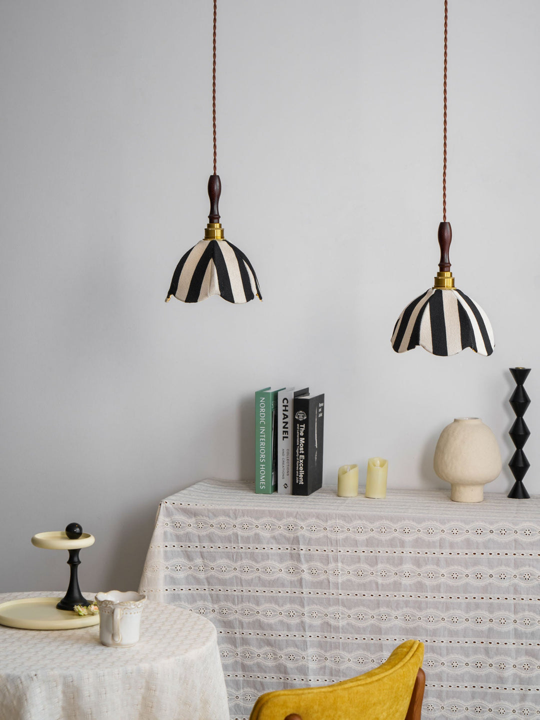 Randig Klocka Hängande Lampa