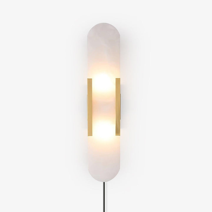 Avlång Alabaster Vägglampa med Stickkontakt