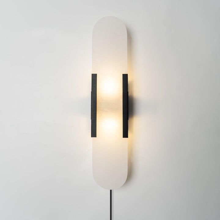 Avlång Alabaster Vägglampa med Stickkontakt