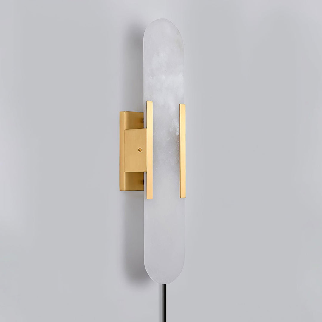 Avlång Alabaster Vägglampa med Stickkontakt