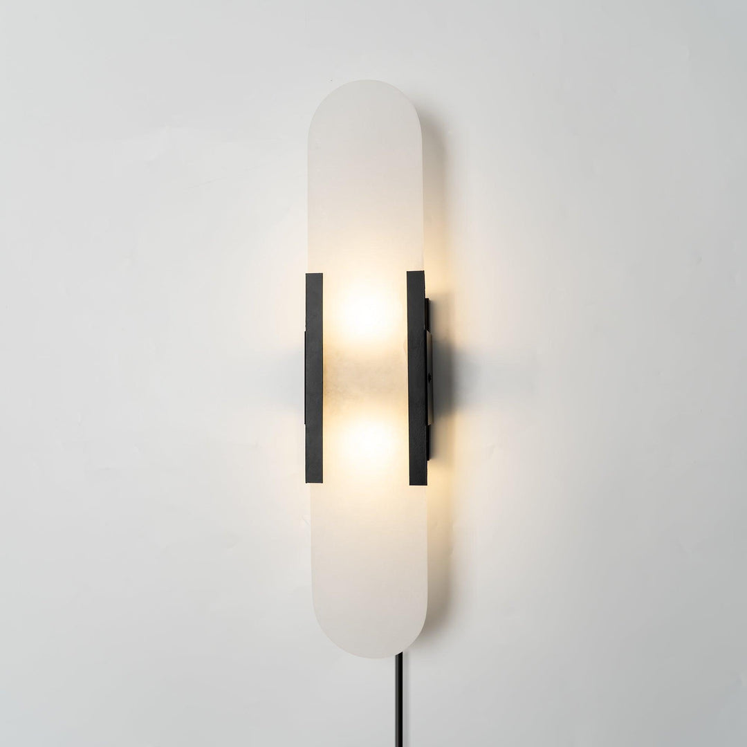 Avlång Alabaster Vägglampa med Stickkontakt
